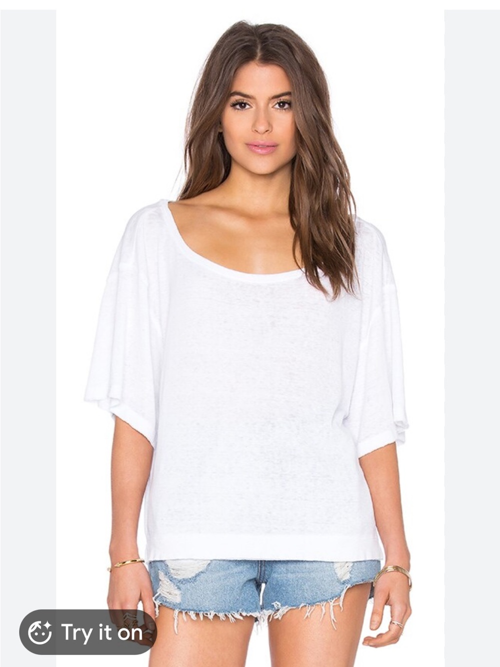 Free people Penny Tee in White oversized size XS